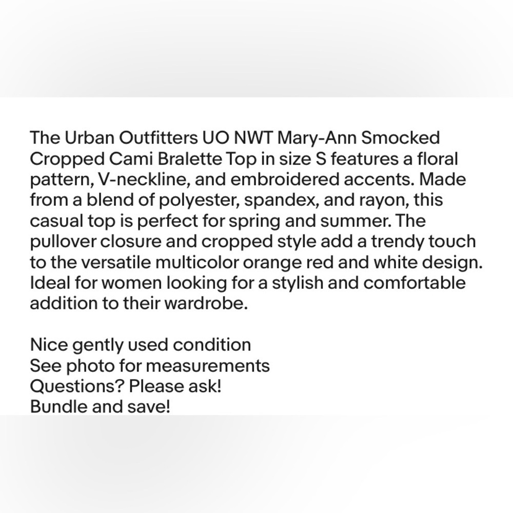 Urban Outfitters Cream Embroidered Crop Bralette with Red & Orange Accents - Picture 15 of 15